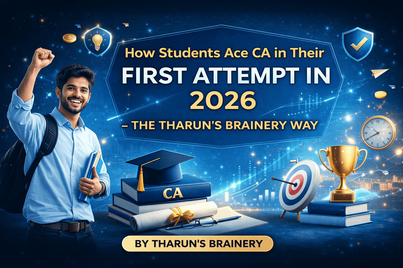 an image of the person adn its a banner image for how to ace 2026 accounts ca chartered accountant 